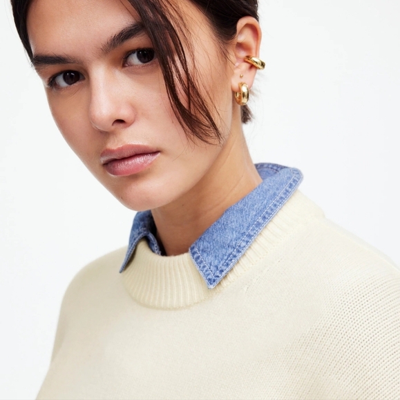 Madewell SoftWool Boxy Crewneck Sweater Sz S NWT NT602 - Picture 5 of 11